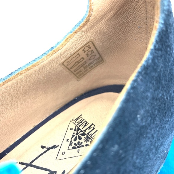 John Fluevog Summer Of Love Amor Blue Suede Shoes Clogs - Picture 11 of 12